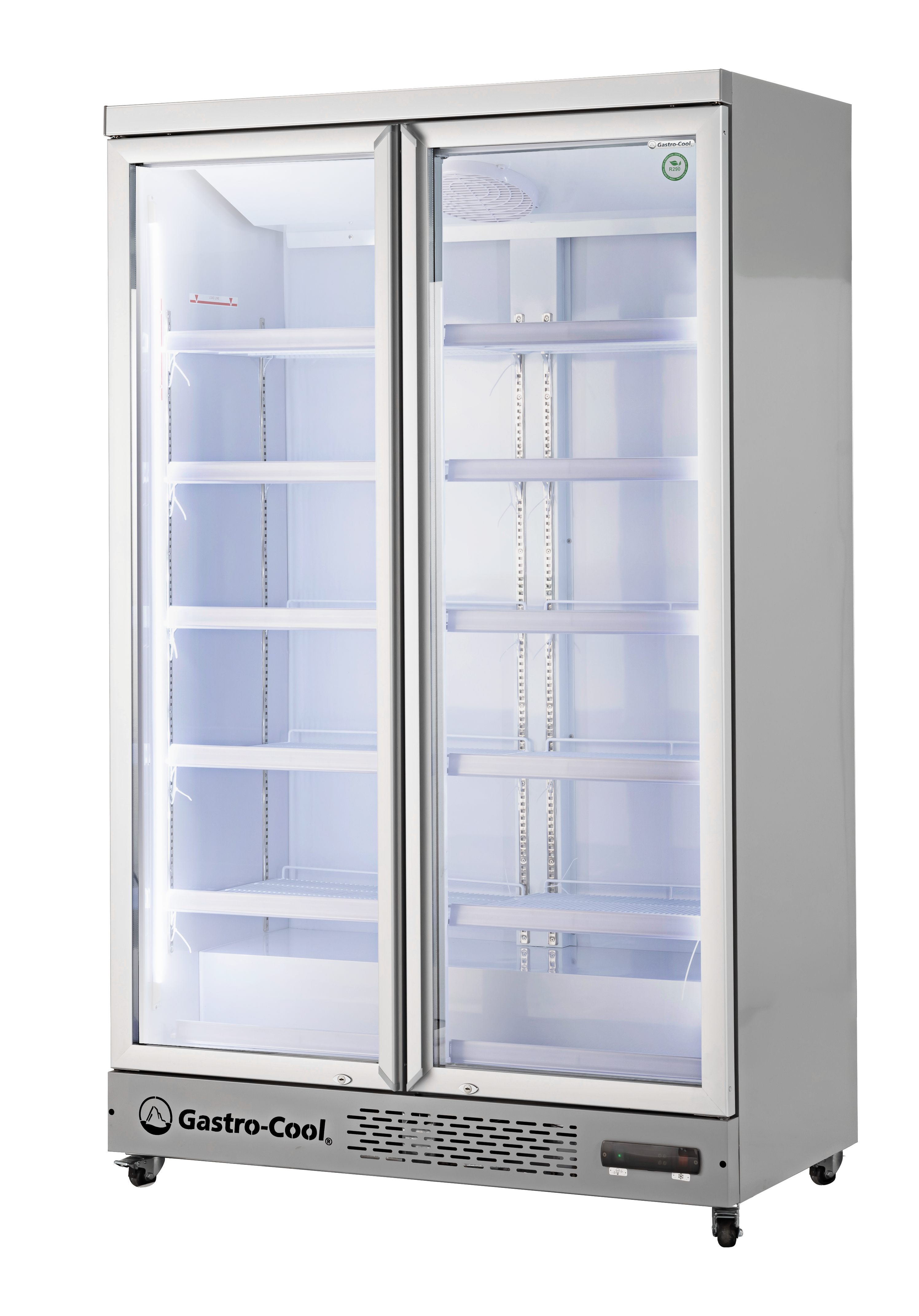 Large Beverage Refrigerator - Kiosk Cooler - Supermarket - LED - silver - GD1050