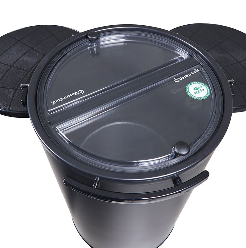 Cooler, round with wheels - display cooler - black - GCPT45 - Topview Trays 