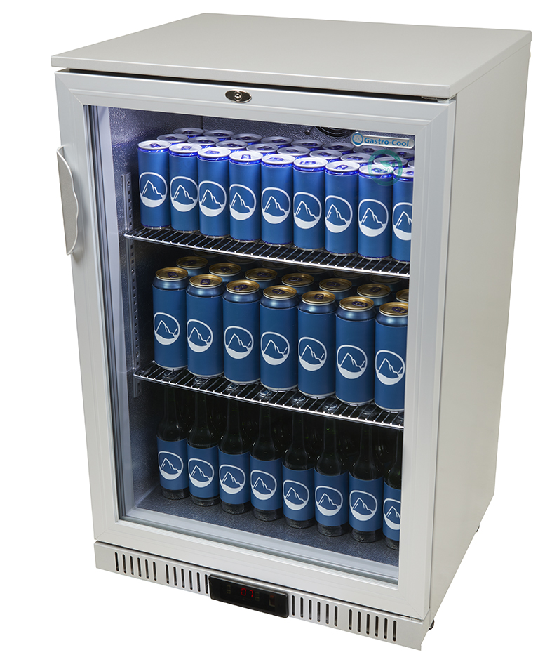 Gastro-Cool - Glass Door Cooler - for installation in counters - silver - GCUC100 - laterally filled