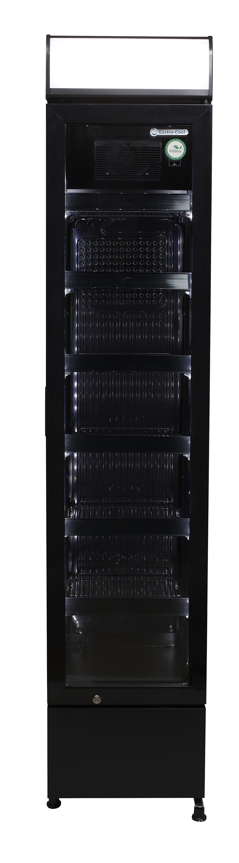 Gastro-Cool - Slimline Display Cooler - black - power LED - GCDC130 - front view empty
